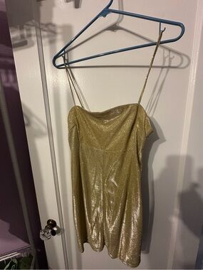 Gold Glitter mini Dress - Women's Sparkle Party Dress